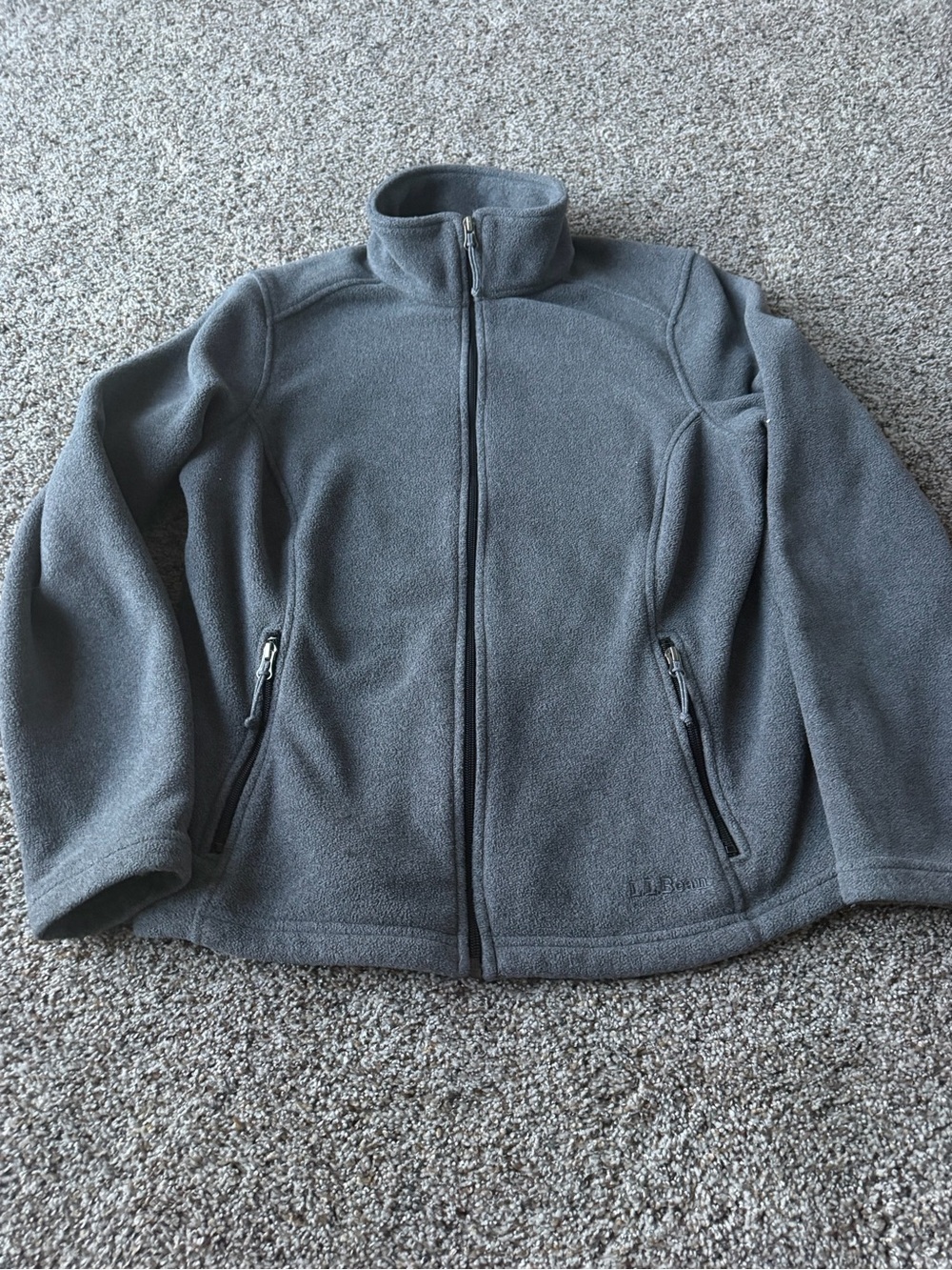 L.L.Bean Women’s M Gray Full Zip Fleece Jacket 284619 Outdoor Gorpcore